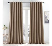KGORGE Tende Oscuranti per Interni 2 Pezzi L 200 x A 245 CM Tenda Divisoria Termica Isolante con Anelli per Soggiorno Curtains Camera da Letto Moderna, Moca