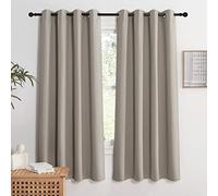 KGORGE Tende Oscuranti per Interni Camera da Letto Moderna Decorazione Tenda Corte con Anelli per Finestre Salotto 2 Pezzi L 140 x A 160 CM, Sabbia
