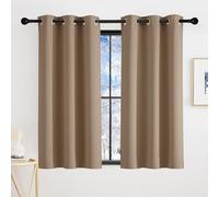 KGORGE Tende Oscuranti per Interni Camera da Letto Moderna Decorazione Tenda Corte con Anelli per Piccole Finestre Salotto 2 Pezzi L 90 x A 120 CM, Moca