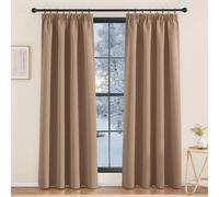 KGORGE Tende Oscuranti per Interni Camera da Letto Moderna Tenda Termica con Fettuccia per Salotto e Soggiorno Decorazione Curtain 2 Pezzi L 140 x A 220 CM, Moca