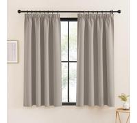 KGORGE Tende Oscuranti per Interni Corte con Fettuccia Tenda Camera da Letto Termica da Cucina Finestra Curtains Salotto Moderne 2 Pezzi L 140 x A 160 CM, Sabbia