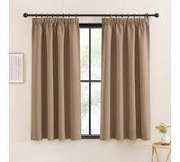 KGORGE Tende Oscuranti per Interni Moderne Tenda Termica con Fettuccia per Cameretta Bambini Curtains Corte per Salotto 2 Pezzi L 140 x A 160 CM, Moca
