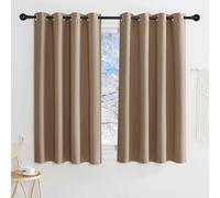 KGORGE Tende per Interni Moderne Oscuranti con Anelli Decorazione Curtains Cameretta Bambini Tenda Termica Corte per Finestre 2 Pezzi L 140 x A 135 CM, Moca