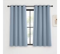 KGORGE Tende per Interni Oscuranti 2 Pezzi L 140 x A 145 CM Tenda Corte per Finestre ad Anelli Curtains Termiche Isolante per Cameretta Bambini, Blu Vintage