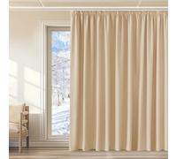 KGORGE Tende Termiche Moderne per Soggiorno e Camera da Letto Tenda Oscurante da Interno Divisoria per Salotto Curtain con Fettuccia 1 Pezzo L 300 x A 240 CM, Beige