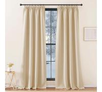 KGORGE Tende Termiche Moderne per Soggiorno Tenda da Interno con Fettuccia per Salotto Oscurante Curtains Camera da Letto 2 Pezzi L 140 x A 260 CM, Beige