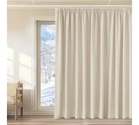 KGORGE Tende Termiche per Interni Moderne Divisione della Stanza 1 Pezzo L 300 x A 240 CM Tenda Oscurante Camera da Letto con Fettuccia Curtains Soggiorno, Beige Chiaro