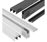 KGPGNYMYHA Binario Per Porta Scorrevole Per Pannelli In Vetro Da 8mm, Set Di Binari Superiore E Inferiore Per Porta Scorrevole Di Vetrina Libreria Mobile Per Vini(Silver,150cm-59in)