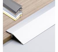 KGPGNYMYHA Striscia di Soglia da 90cm 120cm per Transizione del Bordo della Porta dal Pavimento, Striscia di Transizione per Rampe di Soglia di Ricambio in Metallo(Silver,120cm/48in)