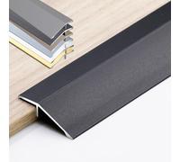 KGPGNYMYHA Striscia di Soglia da 90cm 120cm per Transizione del Bordo della Porta dal Pavimento, Striscia di Transizione per Rampe di Soglia di Ricambio in Metallo(Black,150cm/60in)