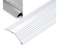 KGPGNYMYHA Striscia di Transizione da 20mm per Soglie di Porte, Riduttore per Bordatura del Pavimento da 90 Cm, Rampa per Porte in Alluminio per Piastrelle Laminate(Silver,90cm/36in)