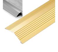 KGPGNYMYHA Striscia di Transizione da 20mm per Soglie di Porte, Riduttore per Bordatura del Pavimento da 90 Cm, Rampa per Porte in Alluminio per Piastrelle Laminate(Gold,90cm/36in)