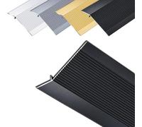 KGPGNYMYHA Striscia di Transizione per rampa di Porte in Alluminio, Striscia di soglia allargata per Pavimento, Altezza di Transizione 10-40 mm per Pavimenti Irregolari(Black,140cm/55in)