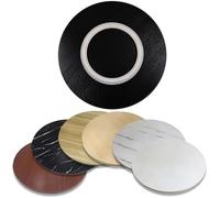 KGPGNYMYHA Vassoio Girevole da Tavolo in Legno 50 60 70cm Lazy Susan, Piatto da Portata con Base Girevole con Rotazione Regolare A 360°(Black,70 cm (27 in))