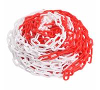 KGTKGTYER Catena di sicurezza rosso/bianco, 100 m, 4 mm, in plastica | Resistente alle intemperie, per interni ed esterni, facile da montare, durevole