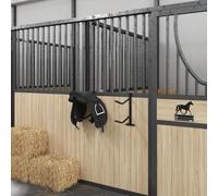 KGTKGTYER Supporto per sella, due bracci, gancio per brida, nero, ferro | Design salvaspazio, robusta verniciatura a polvere, versatile