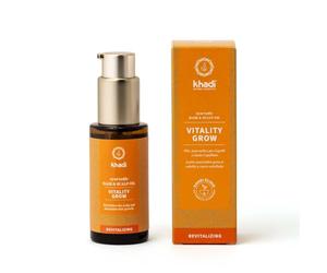 khadi VITALITY GROW Olio per capelli Ayurvedico - Il Rosmarino aiuta la crescita dei capelli e li rivitalizza - ideale in caso di caduta dei capelli - 100% naturale, vegano e senza siliconi - 50 ml