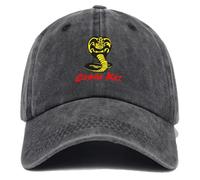KHAFVXTP Cappellino baseball uomo Per Cob.ra kai, tessuto traspirante, ideale per esterni e sport, Cappello Trucker Running Berretto da Baseball Estivo Traspirante, Tappo(Black)
