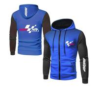 KHAFVXTP Felpa con cappuccio e zip uomo Per Mo-to.G.P, Alta qualità, resistente durevole nel tempo, Stile streetwear moderno per città libero, zip(Blue,M)
