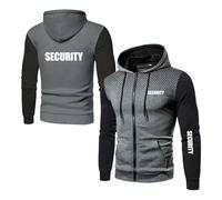 KHAFVXTP Felpa con cappuccio e zip uomo Per SEC.URI-TY, Resistente durevole nel tempo, Ideale per escursionismo, campeggio attività outdoor, zip(Gray,3XL)