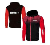 KHAFVXTP Felpa con cappuccio e zip uomo Per SEC.URI-TY, Resistente durevole nel tempo, Ideale per escursionismo, campeggio attività outdoor, zip(Red,M)