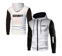 KHAFVXTP Felpa con cappuccio e zip uomo Per SEC.URI-TY, Resistente durevole nel tempo, Ideale per escursionismo, campeggio attività outdoor, zip(White,M)