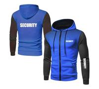 KHAFVXTP Felpa con cappuccio e zip uomo Per SEC.URI-TY, Resistente durevole nel tempo, Ideale per escursionismo, campeggio attività outdoor, zip(Blue,XXL)