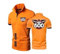 KHAFVXTP Po.Lo Uomo Manica Corta per in.di.an.AP.ol.is 500, Scollatura Cotone Estive Tshirt, Adatto per Abbigliamento Leggero da Viaggio Casual, Corta(Orange,3XL)