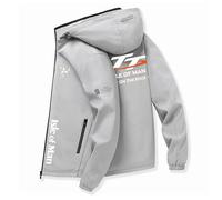 KHAFVXTP Softshell Uomo Impermeabile Is.le of M.a.n T.T, Giaccas Da Pioggia, Jacket Antipioggia Ripiegabile Leggera, Moda(Grey,S)