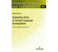 Khaled Barkaoui Evaluating Tests of Second Language Developme (Copertina rigida)