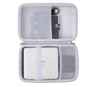 Khanka Custodia per Stampante Fotografica Fujifilm Instax Link Wide, Borsa da Trasporto con Tasca per Accessori Instax Link Wide (Custodia + Album Fotografico, Bianco Cenere)