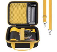 Khanka Custodia Rigida da Viaggio per KODAK Mini Shot 3 ERA/Mini 3 ERA/Shot 3 Retro Fotocamera Istantanea e Stampante Fotografica, Solo Custodia (Nero, Cerniera Gialla)