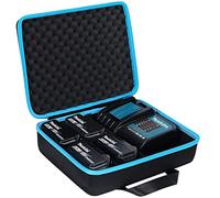 Khanka Duro Batteria Conservazione Scatola Custodia per batteria e caricatore Makita da 12 V 18 V 40 V - Contiene batteria da 12 V 18 V 40 V 2,0/2,5/3,0/4,0/5,0/6,0 Ah, caricatore(Vuoto Custodia).