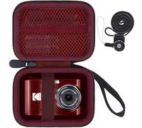 Khanka per KODAK PIXPRO FZ55/FZ45/FZ43 Fotocamera Digitale 16MP Custodia Rigida da Viaggio con Maniglia e Cinturino per il Collo,Solo Custodia (Rosso)