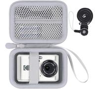 Khanka per KODAK PIXPRO FZ55/FZ45/FZ43 Fotocamera Digitale 16MP Custodia Rigida da Viaggio con Maniglia e Cinturino per il Collo,Solo Custodia (Bianco)