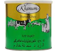 Khanum Burro Ghee 2kg - Cremoso - Naturale - Aggiunge aroma al cibo - Sano e nutriente - Lunga durata