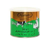 Khanum, burro grasso puro Ghee, 500 g, grasso per burro di alta qualità per friggere, cucinare e cuocere, perfetto per friggere, alto punto di fumo, senza additivi con adesivo Kajal