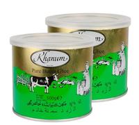 Khanum - Grasso per burro puro ghee, 2 x 500 g, di alta qualità per friggere, cucinare e cuocere, perfetto per friggere, alto punto di fumo, senza additivi con adesivo Kajal
