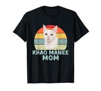 Khao Manee gatto mamma divertente retrò amore per unici felini tailandesi Maglietta