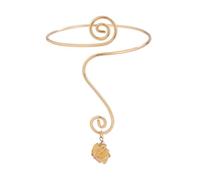 KHASCBNF Bracciale Braccio Superiore Braccialetti con polsini pietre Bracciale catena in turchese aperto regolabile in ferro braccio superiore a spirale gioielli estetici