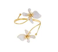 KHASCBNF Bracciale Braccio Superiore Elegante bracciale a forma di fiore con braccio superiore for donna, colore oro, giglio, aperto, gioielli da sposa estetici, damigella d'onore