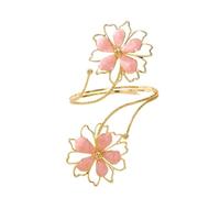KHASCBNF Bracciale Braccio Superiore Elegante bracciale a forma di fiore con braccio superiore for donna, colore oro, giglio, aperto, gioielli da sposa estetici, damigella d'onore