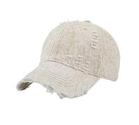 KHASCBNF Cappellino da Baseball con Buchi Berretto da Baseball con Parte Superiore Morbida in Cotone Lavato Effetto Invecchiato Cappello Sole Traspirante Beige Unisex Casual Protezione Leggera(Beige)