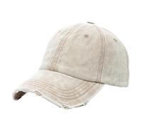 KHASCBNF Cappellino da Baseball con Buchi Berretto da Baseball Unisex in Cotone Lavato Denim Plain Uomo Donna Cappello Regolabile Casual Esterno for Streetwear(Beige)