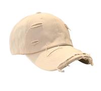 KHASCBNF Cappellino da Baseball con Buchi Cappello Invecchiato Unico in Stile Vintage con Fori for Uomo e Donna Berretto da Baseball alla Moda for Cappello Sole Spiaggia for Ragazze(Beige)
