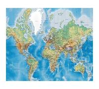 KHASCBNF Carta da parati fotografica HD con mappa del mondo per studio e soggiorno, design moderno, carta da parati in tessuto non tessuto da parete (rilievo 3D)