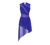 KHASCBNF Costume da Performance di Danza Lirica Donna | Abito body con strass senza maniche in jersey di ginnastica for pattinaggio di figura