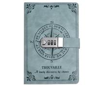 KHASCBNF Diario Con Codice Quaderno A5 da 200 pagine con lucchetto, diario viaggio, blocco note, agenda, pianificatore, quaderno retrò, forniture for ufficio e scuola(Dark green)