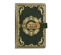KHASCBNF Diario Con Codice Quaderno A5 Vintage PU Password Blocco Note Privacy Registro Segreto Ufficio Cancelleria Diario in Pelle Forniture Scolastiche(Green)