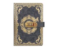 KHASCBNF Diario Con Codice Quaderno A5 Vintage PU Password Blocco Note Privacy Registro Segreto Ufficio Cancelleria Diario in Pelle Forniture Scolastiche(Grey)